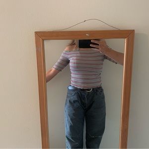 Caution To the Wind off the shoulder half-sleeve shirt